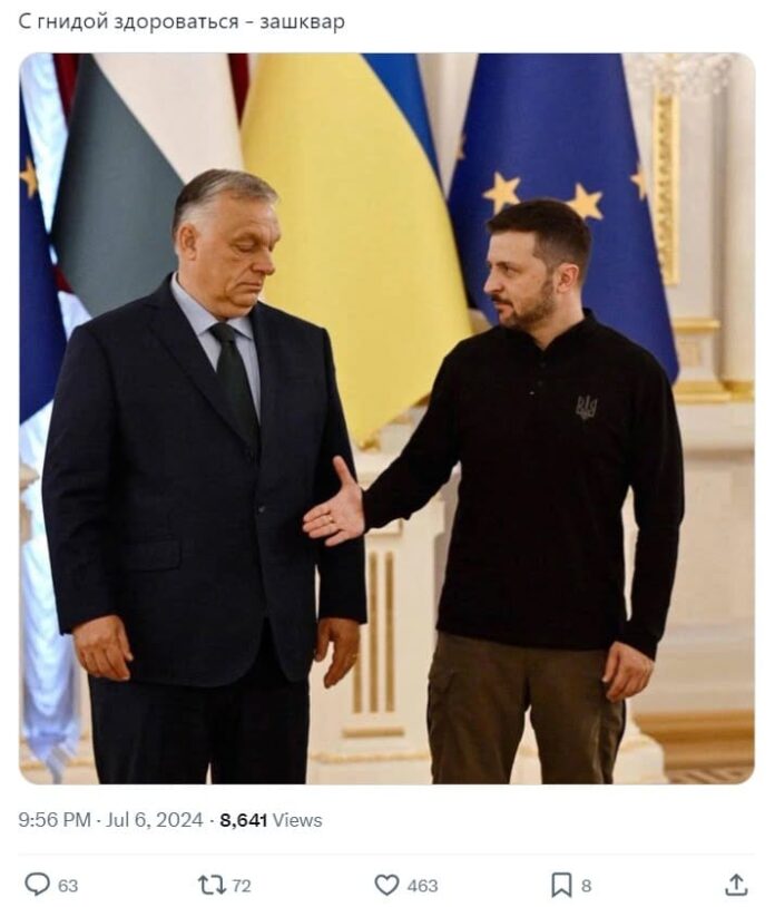 Фейк: На зустрічі у Києві прем’єр Угорщини Орбан не потис руку Зеленському