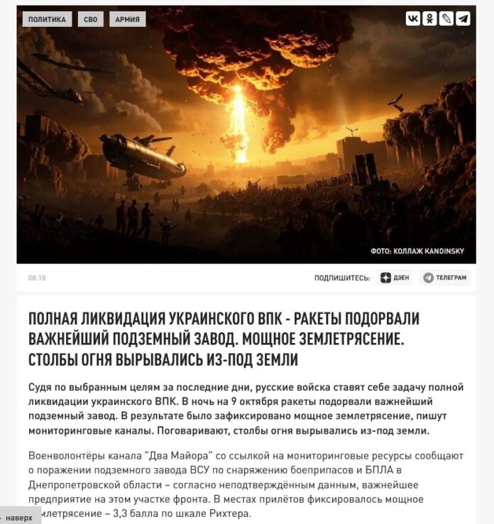 Фейк: «Російські ракети спричинили потужний землетрус у Кривому Розі»