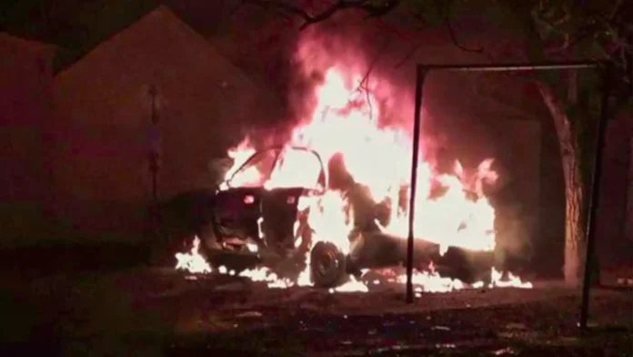 Вибух автомобіля окупаційного «голови ради» в Бердянську