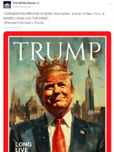 "Коронований" Трамп: офіційний акаунт Білого дому опублікував допис