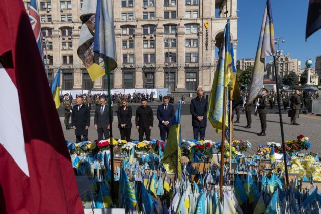 Макрон, Стармер і Мерц у Києві: зустріч «коаліції рішучих» розпочалася