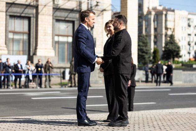 Макрон, Стармер і Мерц у Києві: зустріч «коаліції рішучих» розпочалася
