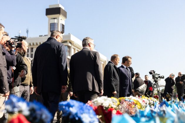 Макрон, Стармер і Мерц у Києві: зустріч «коаліції рішучих» розпочалася
