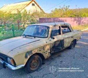 Росіяни здійснили удар по цивільному авто в Запорізькій області