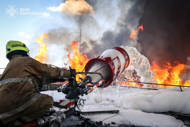На Полтавщині триває ліквідація пожеж після російської атаки