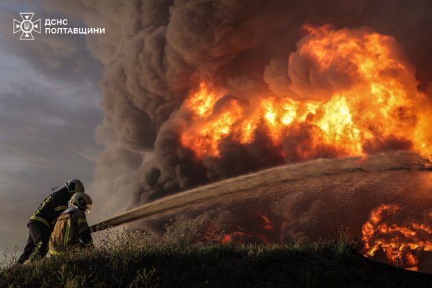 На Полтавщині триває ліквідація пожеж після російської атаки