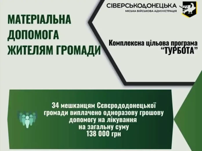 Сіверськодонецька громада продовжує надавати допомогу на лікування