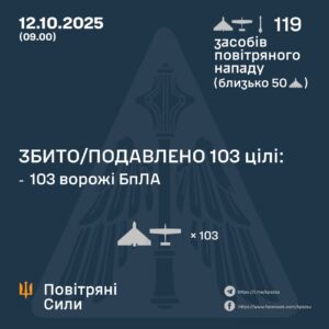 Повітряні сили: Україна відбила масштабну атаку рф