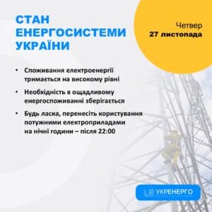 Локальні знеструмлення в Україні після нових атак рф