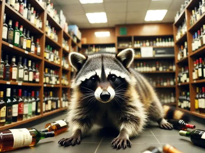 П'яний єнот в алкомаркеті США влаштував погром та заснув