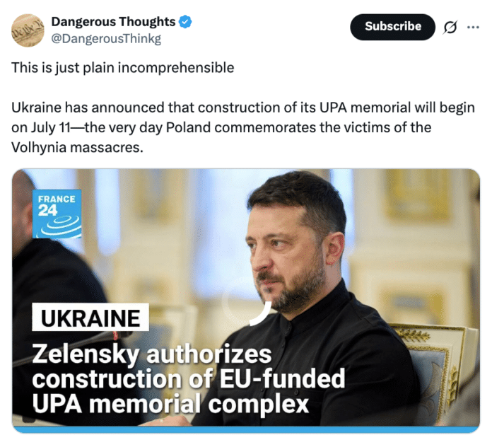 Фейк: Зеленський оголосив про початок спорудження меморіалу УПА в день пам’яті жертв Волинської трагедії